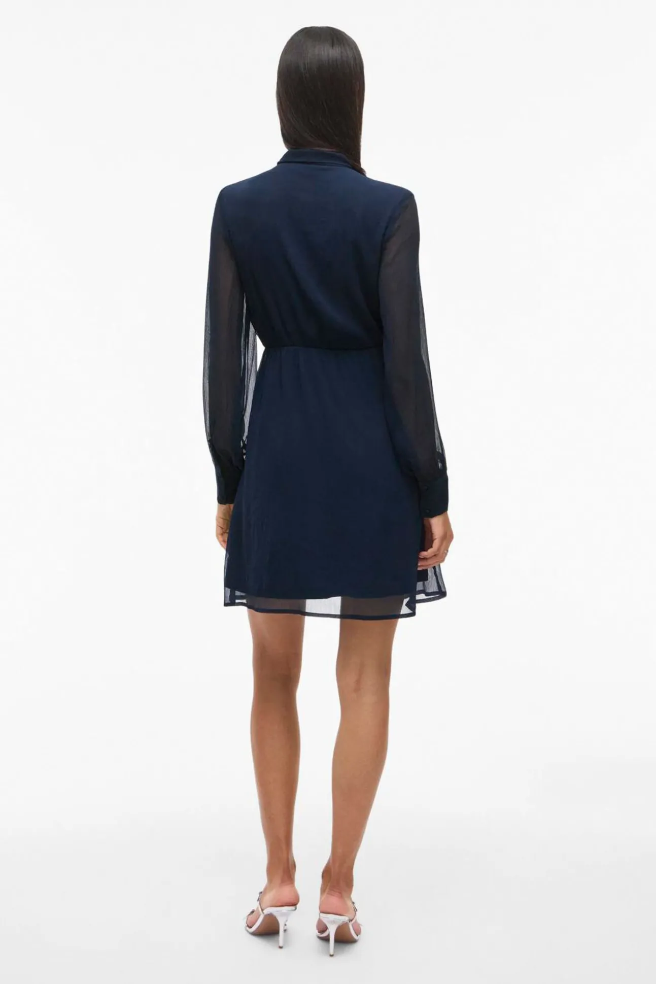 Vestido curto de chiffon
