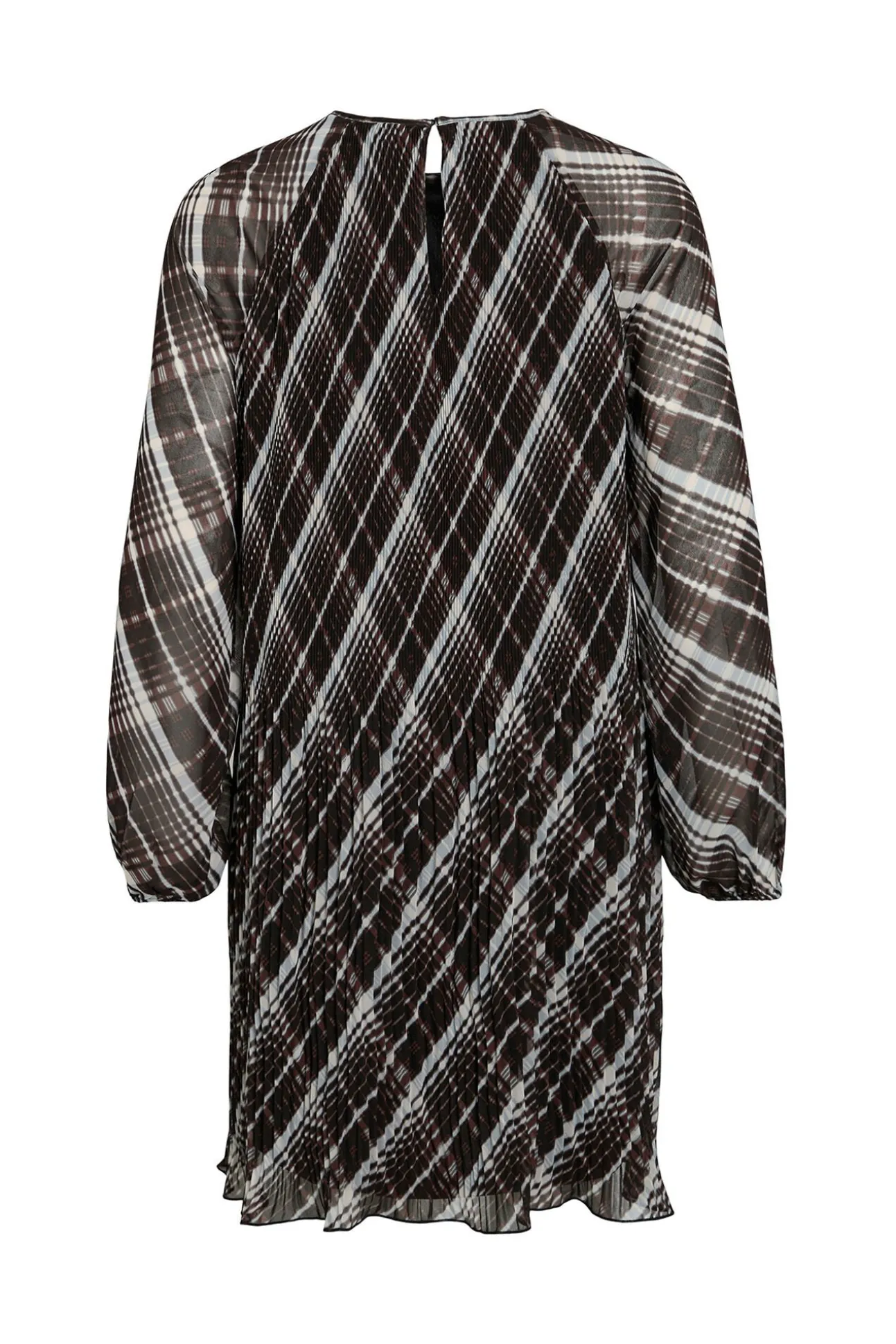 Vestido curto de chiffon plissado