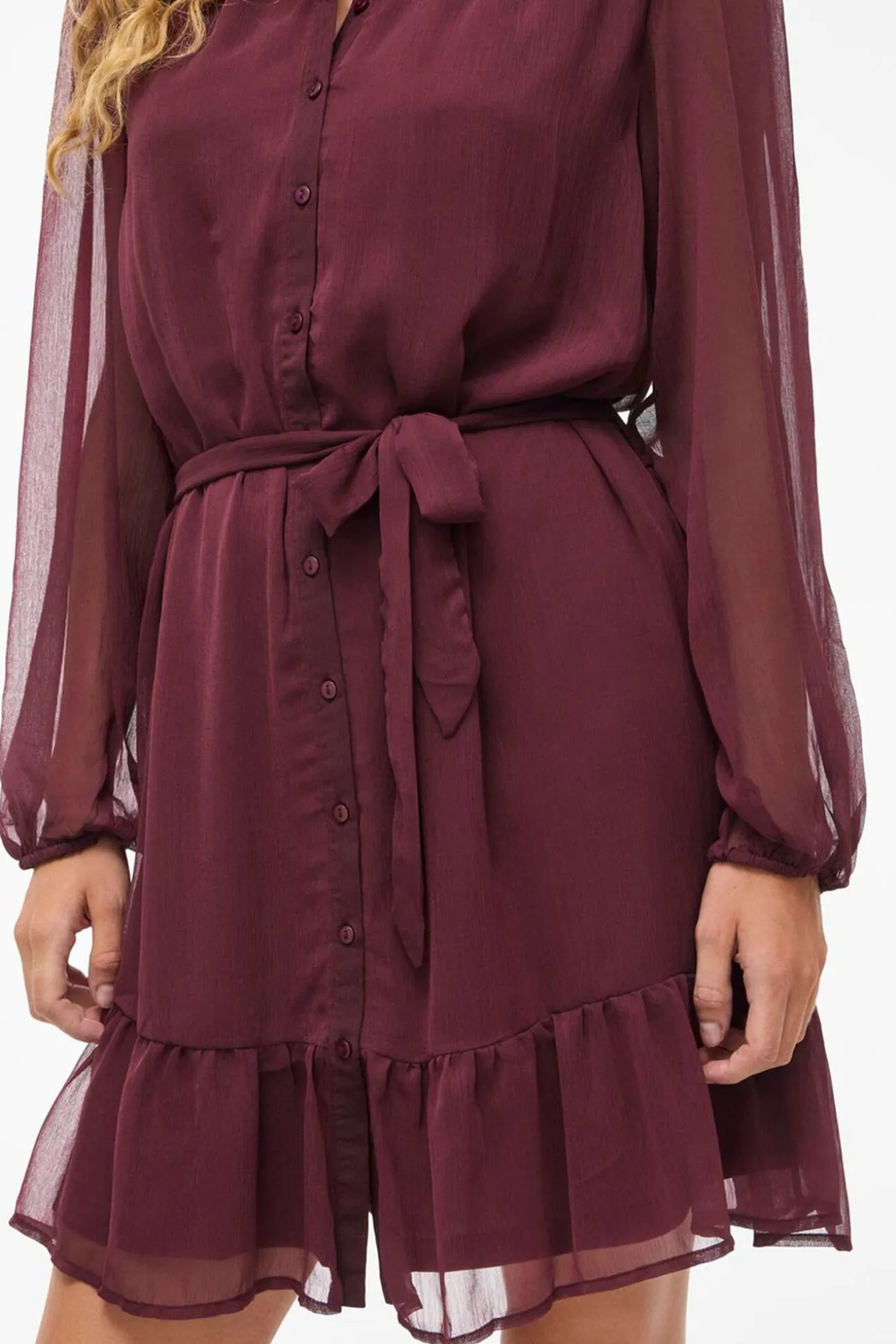 Vestido curto de gaze