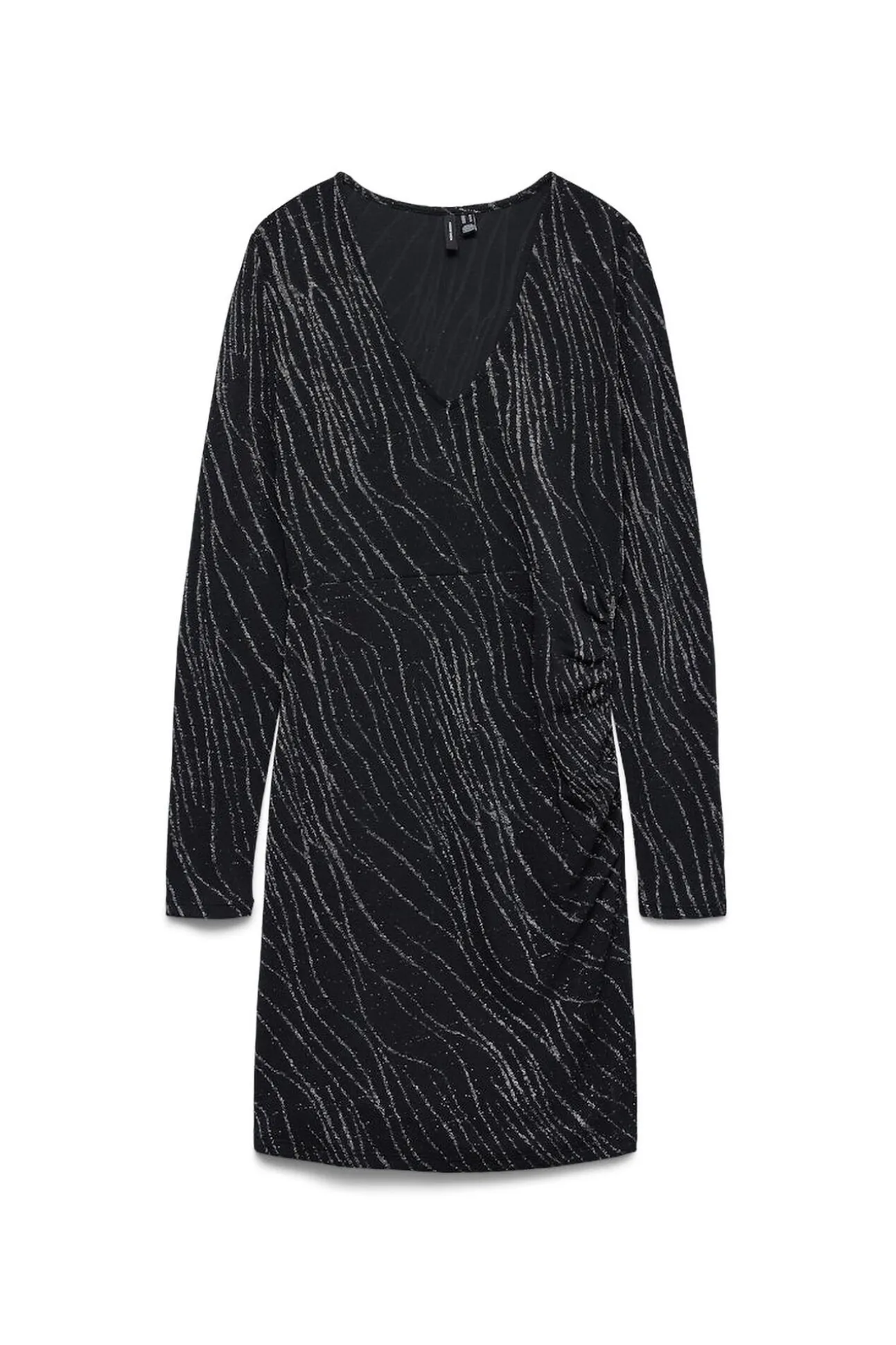 Vestido curto de lurex de manga