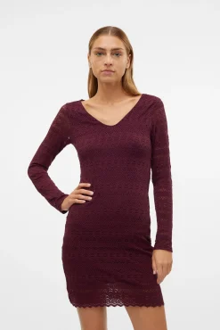Vestido curto de manga comprida