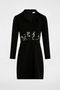 Vestido curto de renda justo