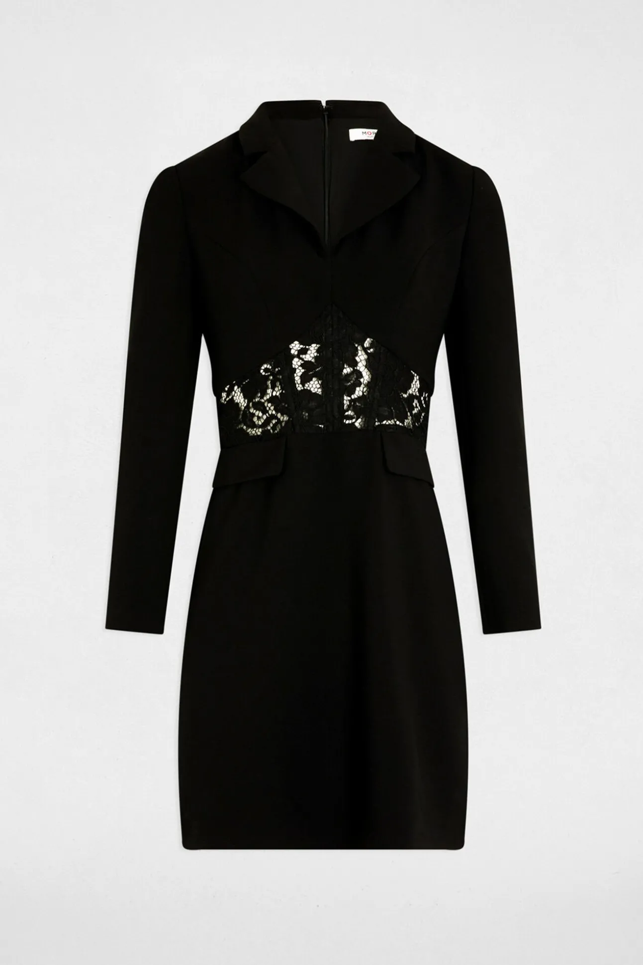 Vestido curto de renda justo