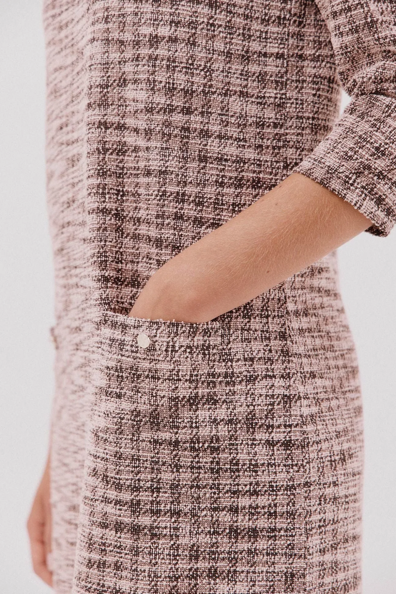 Vestido curto de tweed