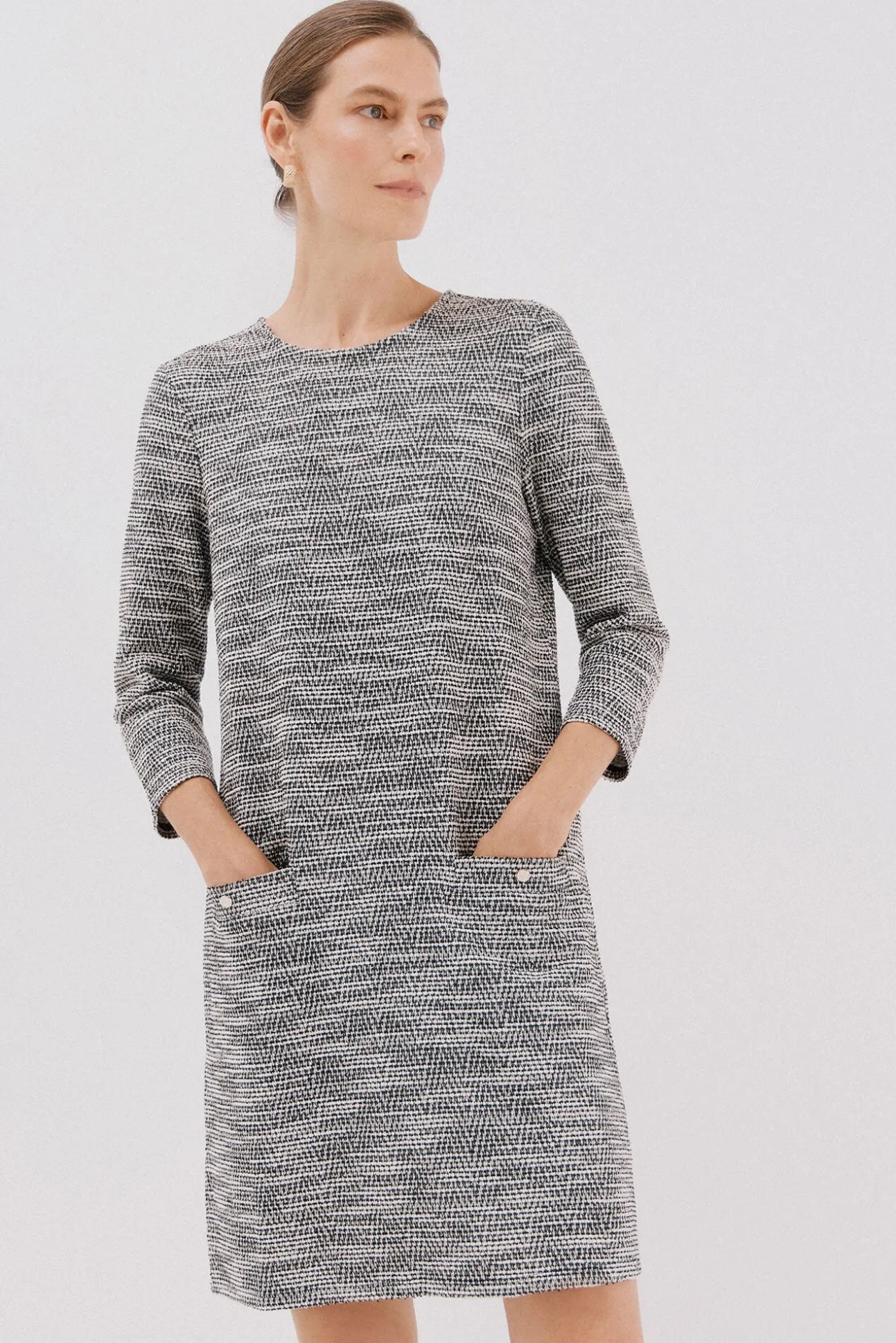 Vestido curto de tweed