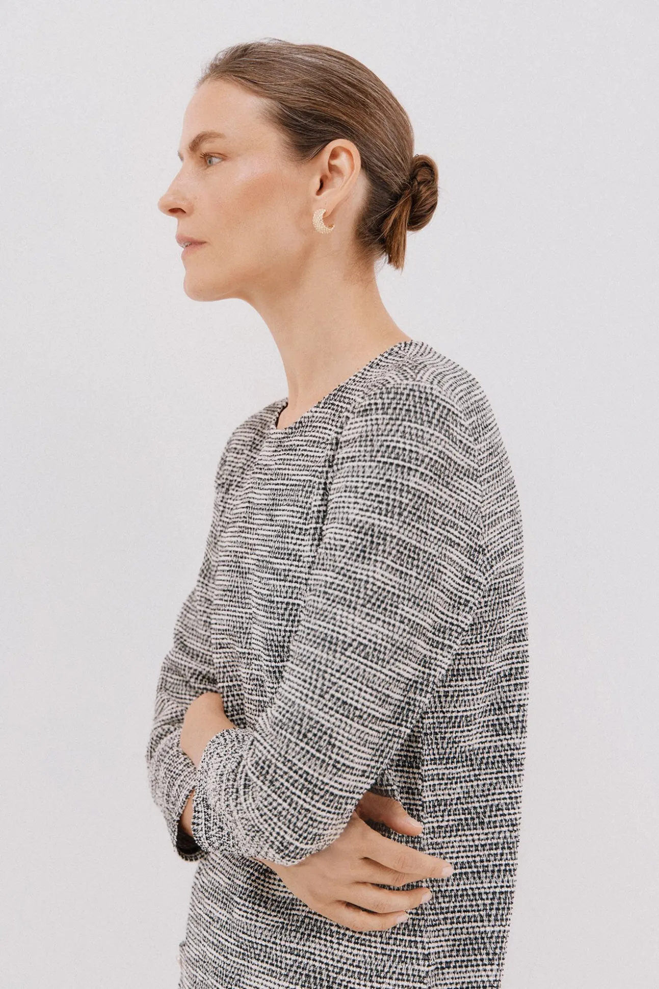 Vestido curto de tweed