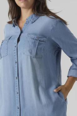 Vestido curto denim tamanho grande
