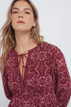 Vestido curto estampado boho