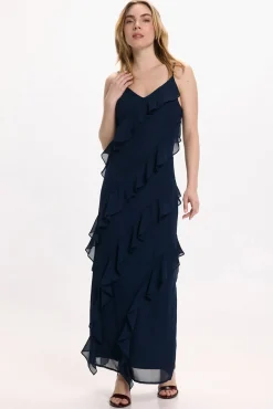 Vestido de festa midi de chiffon