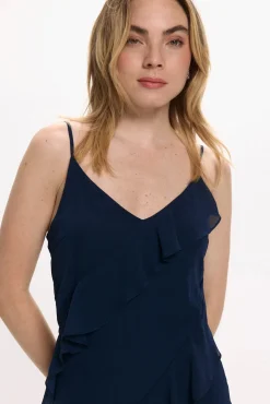 Vestido de festa midi de chiffon