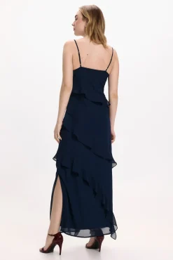 Vestido de festa midi de chiffon