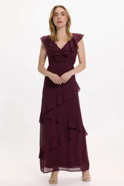 Vestido de festa midi de chiffon