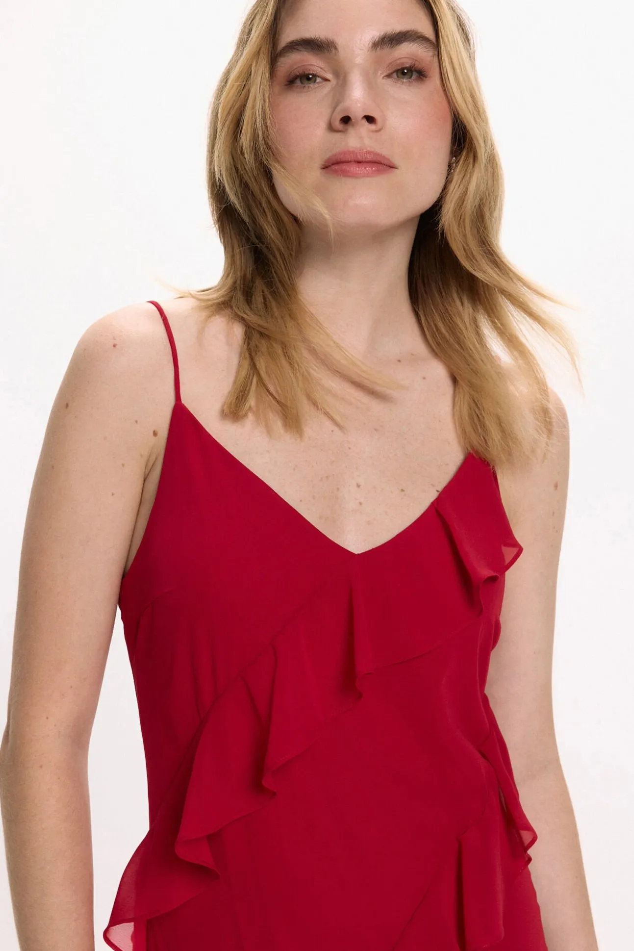 Vestido de festa midi de chiffon
