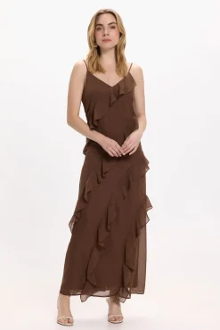 Vestido de festa midi de chiffon