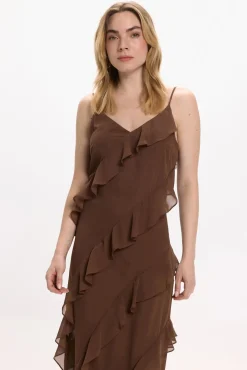 Vestido de festa midi de chiffon