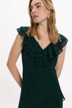 Vestido de festa midi de chiffon