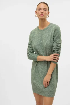 Vestido de malha com malha gola redonda
