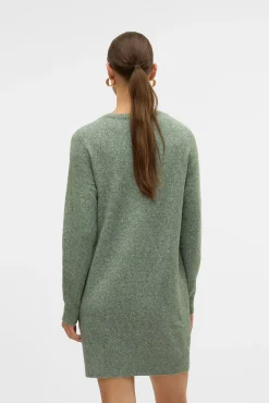 Vestido de malha com malha gola redonda