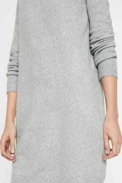 Vestido de malha com malha gola redonda