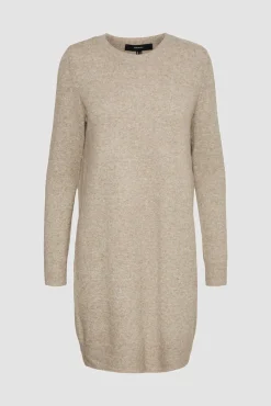 Vestido de malha com malha gola redonda
