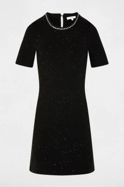 Vestido de malha com strass