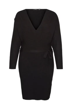 Vestido de malha cruzado de tamanho grande