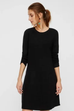 Vestido de malha de gola redonda