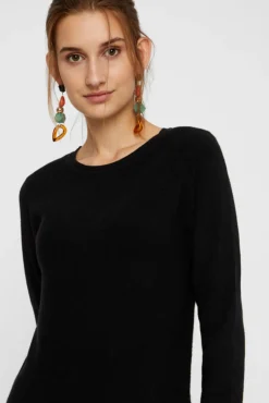 Vestido de malha de gola redonda