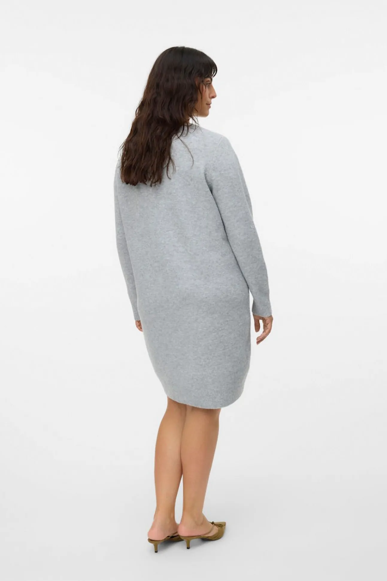 Vestido de malha manga plus size