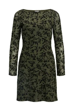 Vestido de tecido flocado