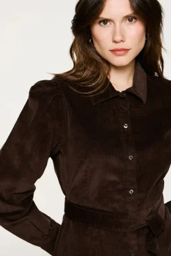 Vestido de veludo cotelê de algodão orgânico