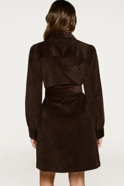 Vestido de veludo cotelê de algodão orgânico