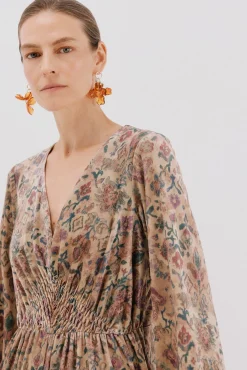 Vestido de veludo estampado