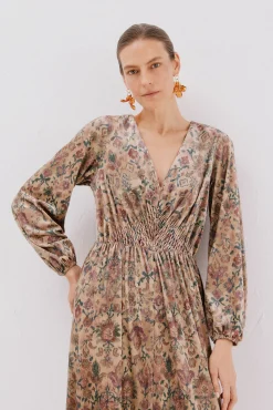 Vestido de veludo estampado