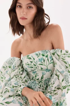Vestido decote caicai estampado