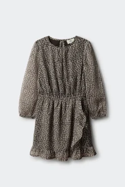 Vestido estampado animal para meninas