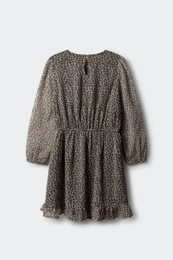 Vestido estampado animal para meninas