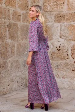 Vestido estampado berinjela