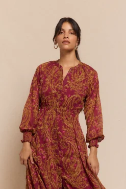 Vestido estampado fluído