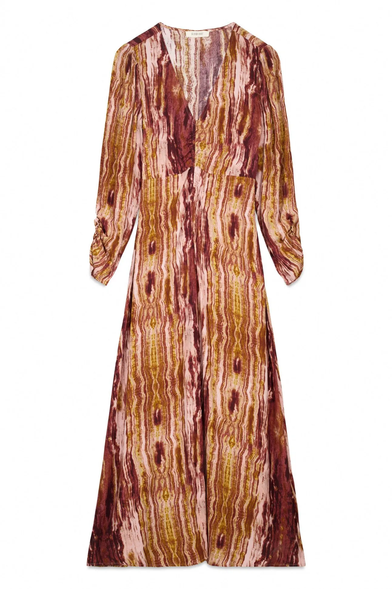 Vestido estampado franzido