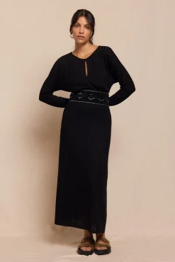 Vestido estruturado com manga morcego