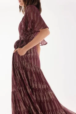 Vestido georgette com lurex