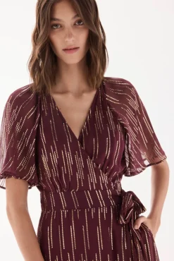 Vestido georgette com lurex