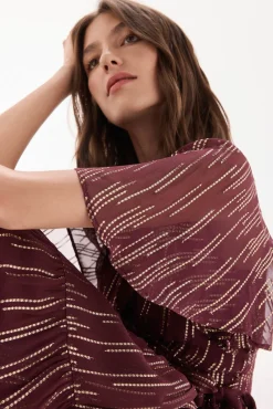 Vestido georgette com lurex