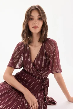 Vestido georgette com lurex