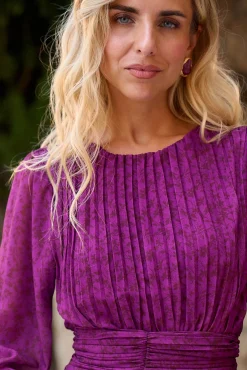 Vestido longo berinjela