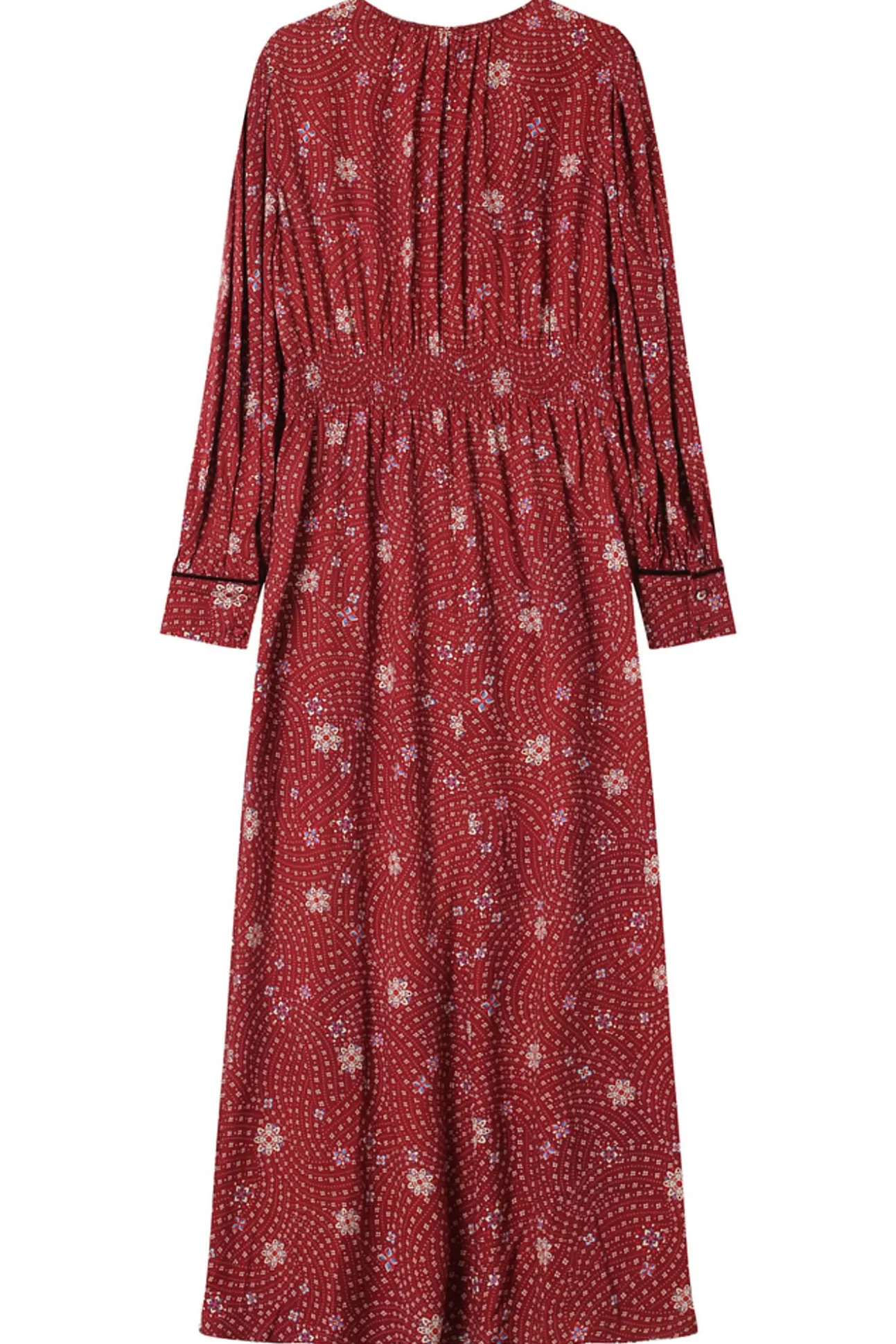 Vestido longo com decote em V e estampado floral