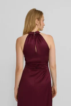 Vestido longo de capa de cetim