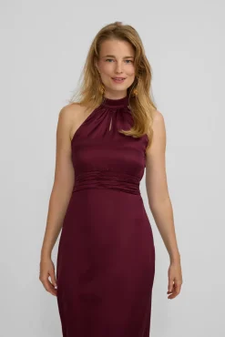 Vestido longo de capa de cetim