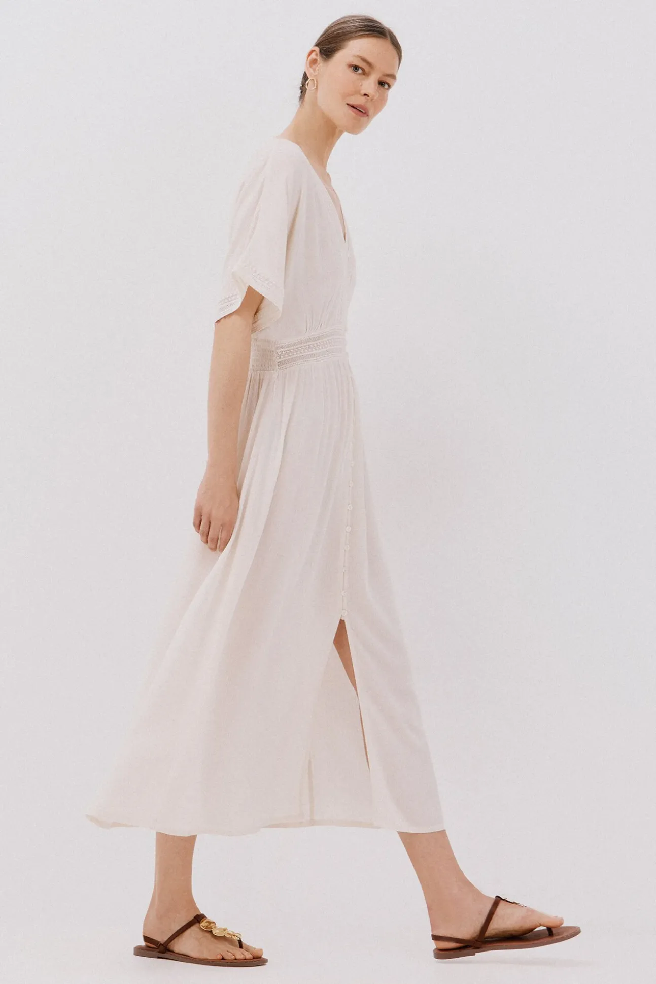 Vestido longo de renda